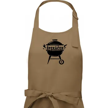Kuchyňská zástěra Špekáček - Pánská zástěra na vaření - Univerzální velikost ( Cappuccino )