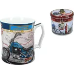 Carmani® Carmani - Porcelánový hrníček, dekor Motorka COBRA CHOPPER Ace v plechové kasičce s visacím zámkem - 480 ml