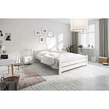 Šatní skříň Postel z masivu KARLA 200x90 bílá
