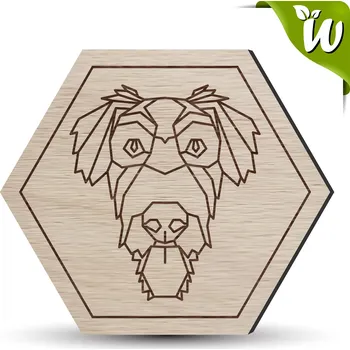 Podtácek Dřevěný podtácek - PES VOŘÍŠEK