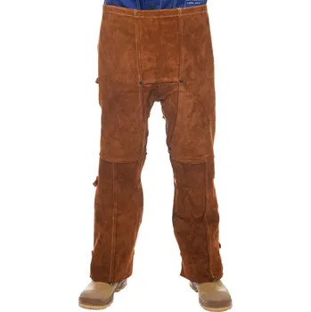 Pracovní zástěra WELDAS Kalhoty svářečské otevřené Lava Brown