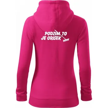 Dámská mikina Podzim to je oříšek - Dámská mikina trendy zipper s kapucí - 2XL ( Purpurová )