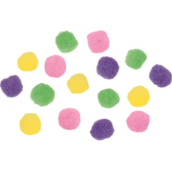 Vánoce Bambulky 3 cm 16 kusů v sáčku, mix barev 2876