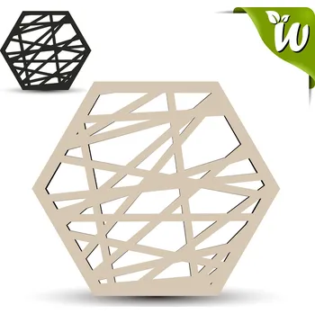 Podtácek Dřevěný podtácek - HEXAGON 4 Barva: černá