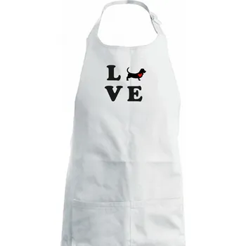 Kuchyňská zástěra Baset love - Dětská zástěra na vaření - Univerzální velikost ( Bílá )
