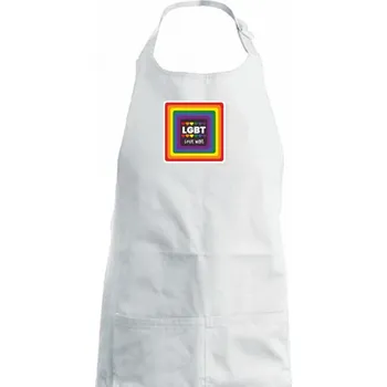Kuchyňská zástěra Love wins čtverec - Dámská zástěra na vaření - Univerzální velikost ( Bílá )