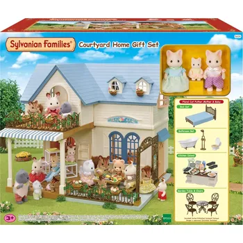 domeček pro figurky Sylvanian Families 5609 set dům s modrou střechou