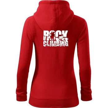 Dámská mikina Rock climbing - Dámská mikina trendy zipper s kapucí - S ( Červená )