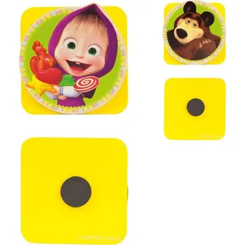 Dřevěná hračka Bino DŘEVO Klip magnetka Máša a medvěd 6cm 2 druhy