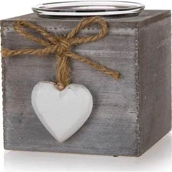 Svícen HOME DECOR Svícen SOLID HEART 6,5 x 6,5 x 6,5 cm