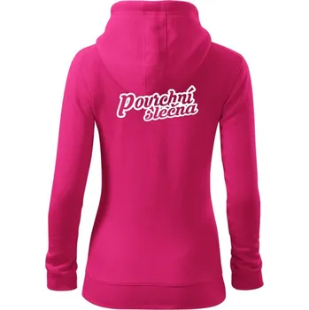 Dámská mikina Povrchní slečna - Dámská mikina trendy zipper s kapucí - S ( Purpurová )