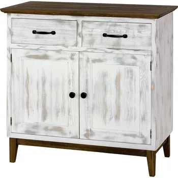 Kancelářská sestava Rustikální kombinovaná komoda KOLMAR Barevné provedení: Antická bílá K16 - tmavý vosk K02