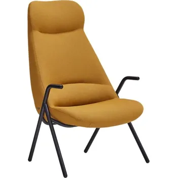 Křeslo Teulat Vysoké žluté křeslo Dins s kovovou podnoží
