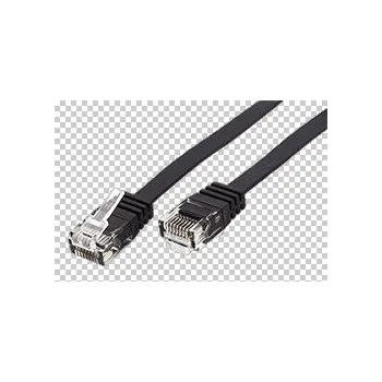 Síťový kabel UTP patchkabel kat. 6a, plochý, černý, 1m