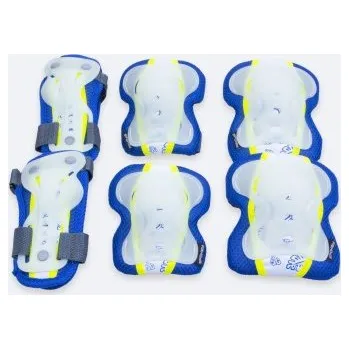 Skateboard Spokey SENTINEL - 3-dílná sada dětských chráničů modré velikost S