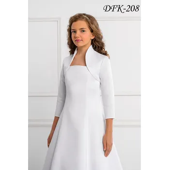 Dívčí šaty Dětské saténové svatební bolerko s vyšším límcem: DFK-208 Barva: ivory, Vybraná velikost: velikost 158