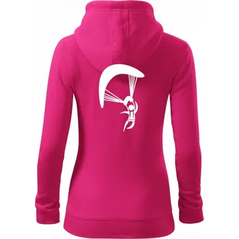 Dámská mikina Paragliding panáček ikona - Dámská mikina trendy zipper s kapucí - XL ( Purpurová )