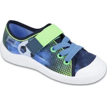 Chlapecké tenisky Tenisky plátěnky kecky Befado Tim 251Y121 modrozelené s míčem velikost: 34