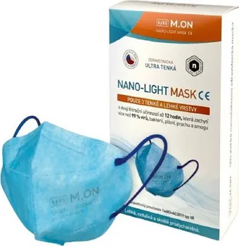 rouška NANO M.ON Nano Light Mask rouška ve tvaru respirátoru modrá 10 ks