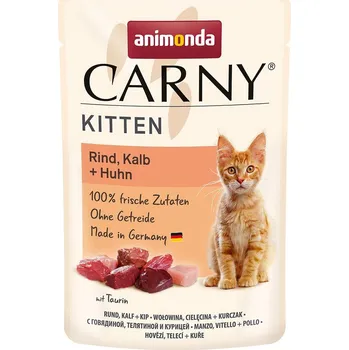 Pro kočku Animonda Carny Kitten s hovězím, telecím a kuřecím masem 24x85g