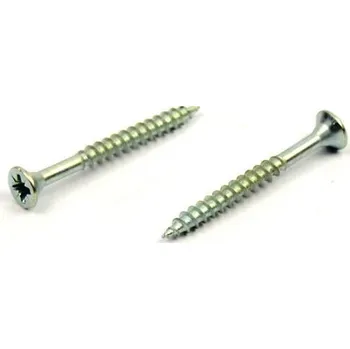 Vrut Univerzální vrut do dřeva 3,5x45/30 částečný závit zinek bílý (Vrut do dřeva, křížová drážka PZ, zápustná hlava)