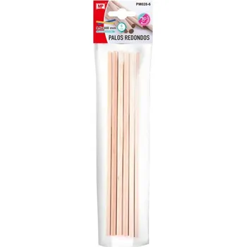 Madrid Papel Import S.L. Tyčky dřevěné přírodní kulaté pr.0,9cm/6ks