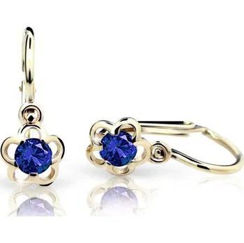 Náušnice Cutie Jewellery Dětské náušnice zlaté C1945Z-Tmavě modrá
