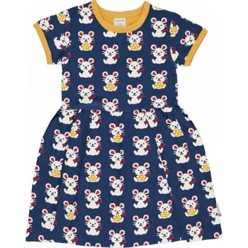 Dívčí šaty Dívčí šaty s krátkým rukávem a nabíranou sukní Myška Maxomorra Velikost: 86/92