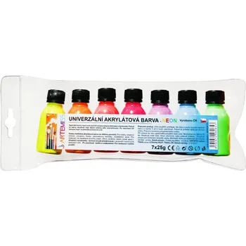 Speciální výtvarná barva ARTEMISS Sada univerzálních barev 7x25g - neonové odstíny lesk