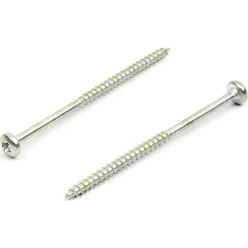 Spojovací materiál Vrut do dřeva s půlkulatou hlavou 4x70/42 zinek bílý křížová drážka PZ (Univerzální vrut, půlkulatá hlava, PZ, zinek bílý)