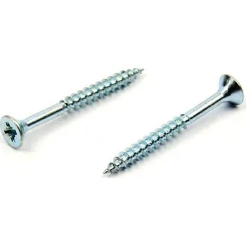 Vrut Univerzální vrut do dřeva 4x35/24 částečný závit zinek bílý (Vrut do dřeva, křížová drážka PZ, zápustná hlava)