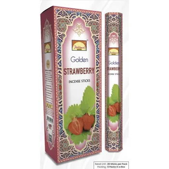Vonná tyčinka Parimal Golden Strawberry indické vonné tyčinky 20 ks