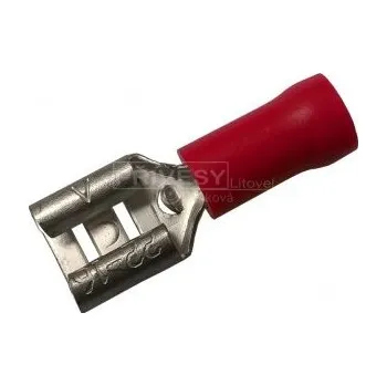 Elektrický konektor Konektor plochý izolovaný 6,3×0,25-1,5 červený