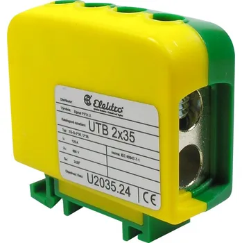 Stavebniny ELEKTRO BEČOV Svorka UTB 2×35 univerzální žlutozelená U2035.24