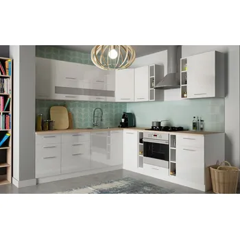 Kuchyňská linka Bog Fran Colby 245/240 cm bílá lesk