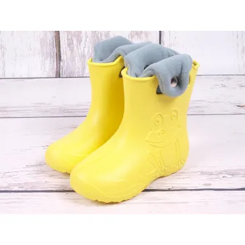 Chlapecká obuv Holínky gumáčky sněhule Camminare žabka žluté zateplené vyjímatelnou vložkou velikost: 32/33