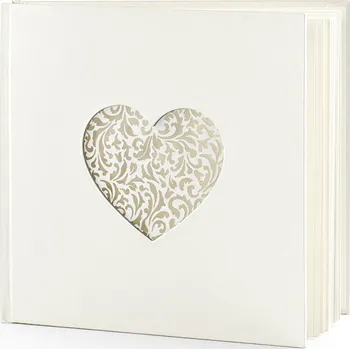 Svatební dekorace PartyDeco Svatební kniha hostů srdce 60 listů