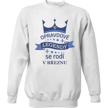 Pánská mikina Mikina bez kapuce Unisex s potiskem Legendy se rodí pánské