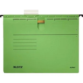 Závěsné desky ALPHA® s rychlovazačem, zelená, A4, karton, LEITZ