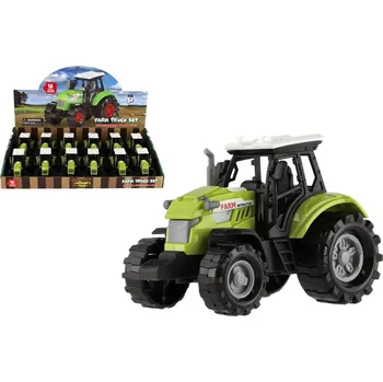 Hračka Teddies Traktor plast 11cm na baterie na volný chod se světlem, zvukem