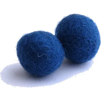 Dětské navlékací korálky Plstěné korálky 2cm - modré, 2ks