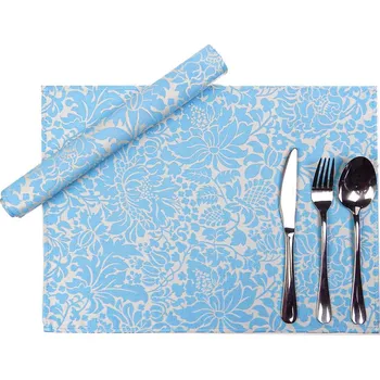 ubrus HEDVA ČESKÝ BROKÁT Ubrus brokát prostírání 30x40 set 2ks LOUKA modrá