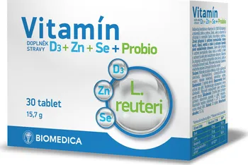 Biomedica Vitamín D3 + Zn + Se + Probio 30 tbl.