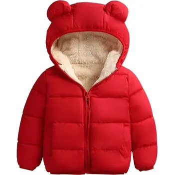 Kojenecké oblečení Zimní dětská bavlněná bunda s kapucí a oušky alá Mickey Mouse Věk: 6M, Barva: Červená