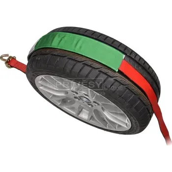 Upínací popruh Upínací souprava pro převoz vozidel „přes kolo“50mm, 2,8m, 3x ot. hák + ochrana