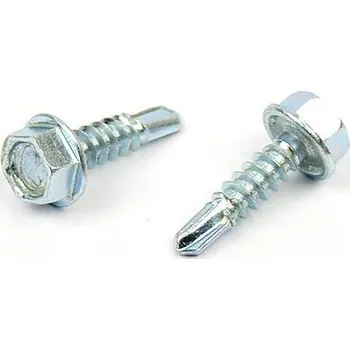 Šroub Samovrtný šroub do plechu 4,8x16 mm DIN 7504 K šestihranná hlava, zinek bílý (Samovrtný šroub do plechu se šestihrannou hlavou - TEX)