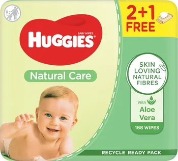 Dětský vlhčený ubrousek Huggies Natural Care Triplo 3x 56 ks