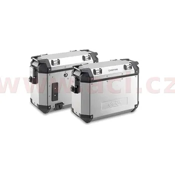 Zavazadlo na motocykl sada bočních kufrů K-MISSION - 36l, KAPPA (stříbrné, hliník, 49,5x38,7x24,6 cm)