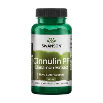 Swanson Cinnulin PF Cinnamon Extract Doplněk stravy pro podporu krevního cukru 120 ks, kapsle, 150 mg