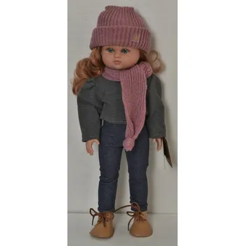 Panenka Nani v pletené čepici a šále od firmy Lamagik ze Španělska (španělská panenka - 42 cm)